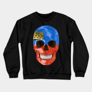 Liechtenstein Flag Skull - Gift for Liechtensteiner With Roots From Liechtenstein Crewneck Sweatshirt